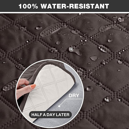 TAOCOCO Waterproof Recliner Chair Covers with Leg Strap 1 Piece Oversized Recliner Covers for Large Recliner for Pets Kids, Washable Reclining Chair Furniture Protector(28'' Oversized, Chocolate)