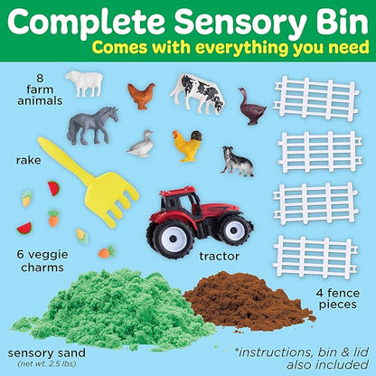 Creativity for Kids Sensory Bin: Farm | Calming, Screen-Free Play with Sand, Animals & Tools (Ages 3+)