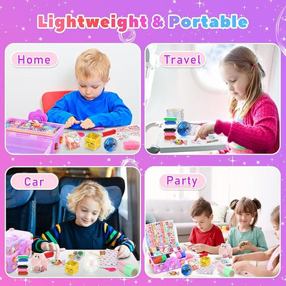 Nano Tape Bubble Kit for Kids with Box, 19.7Ft Nano Tape Squishy Maker with Glitter, Clay, Beads, Stickers and Tutorials, Gifts for Boys Girls Aged 4, 5, 6, 7, 8, 9 Years Old