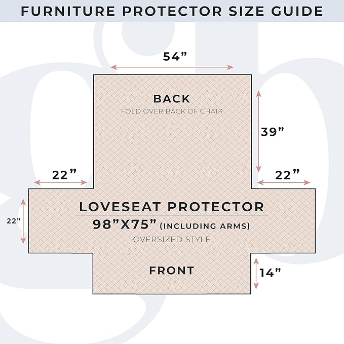 Great Bay Home Medallion Stitched Solid Furniture Protector Stain Resistant Durable Furniture Protector Elenor Collection (Loveseat, White/Sand)
