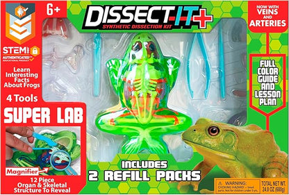 Dissect-It Kit for Kids 6 Plus, Simulated Synthetic Lab Dissection Toy | Frog Super Lab | Authenticated STEM Toys | Kids Learn Animal Science, Biology, and Anatomy