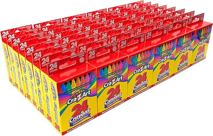 Cra-Z-Art Crayons Bulk Pack School Supplies, 24 Count Crayon Box Pack of 48 Individual Crayon Boxes