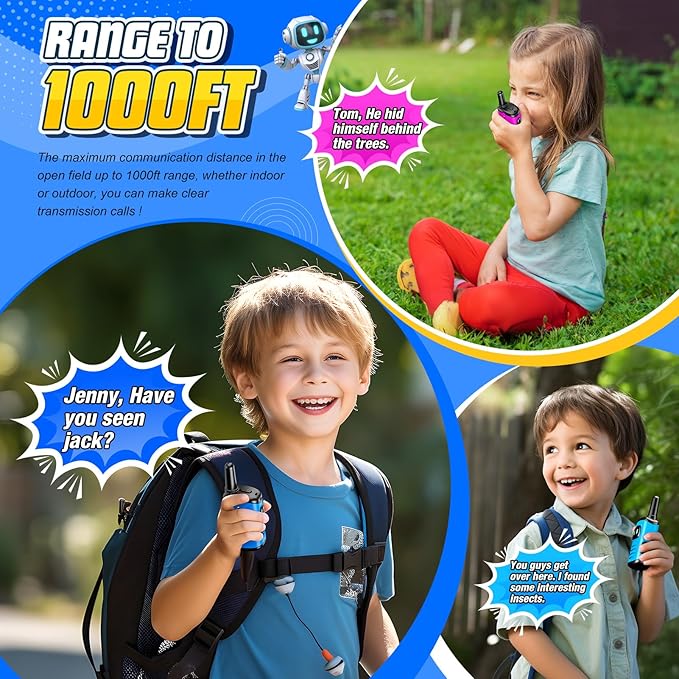 Kids Walkie Talkies Toys for Boys: 3 Pack Robots Walkies Talkies Kids Easter Birthday Gifts for 3 4 5 6 7 Year Old Boys Girls Toys Age 3-6 5-7 Year Old Boy Girl Basket Stuffers Outdoor Camping