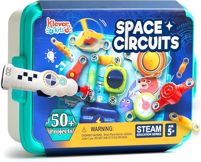 JOVA Klever Kits 50+ Projects Space Circuits - Electronics Kit for Kids with 46+ Components, Electronic STEM Toy Educational Science Kits for Kids Aged 5 6 7 8+