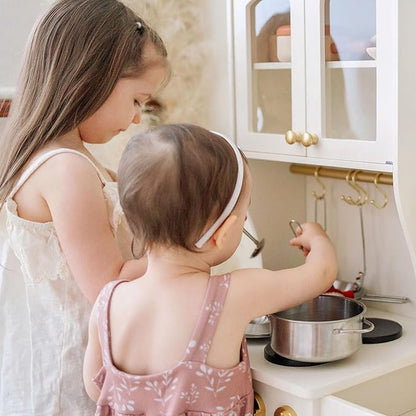 Tiny Land Play Kitchen for Kids, Wooden Play Kitchen with Toy Storage System, Toy Kitchen Set with Plenty of Play Features, Kids Play Kitchen Designed, Gift for Ages 3+