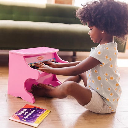 Melissa & Doug Learn-to-Play Pink Piano With 25 Keys and Color-Coded Songbook
