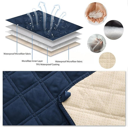 TOMORO Non-Slip Recliner Sofa Cover - 100% Waterproof Recliner Chair Slipcover Furniture Protector, Washable Couch Cover with Elastic Straps for Dog and Kids, Gray, 23 Inch Right