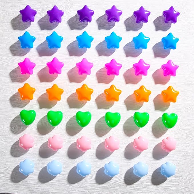 GOGOSO Ball Pits Balls for Toddlers, 100 Stars Hearts Florid Shapes Ball, Flowers Plastics Balls for Bounce House, Pastel Ball for Kids Birthday Party Xmas Friendship Bracelet Banner Decor