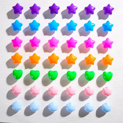 GOGOSO Ball Pits Balls for Toddlers, 100 Stars Hearts Florid Shapes Ball, Flowers Plastics Balls for Bounce House, Pastel Ball for Kids Birthday Party Xmas Friendship Bracelet Banner Decor