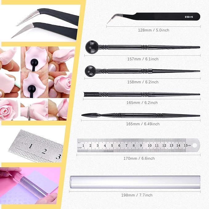 Swpeet 36Pcs Modeling Clay Sculpting Tools Kits, Ball Stylus Tool, Pottery Tools, Rubber Tip Pens, Plastic Clay Tools,Sculpting Kit for Making Modeling Clay Cake Fondant Decoration,Clay,Ceramics