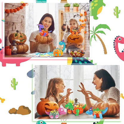 30 Sets Thanksgiving Pumpkin Decorating Craft Kits DIY Dinosaurs Pumpkin Decorating Dinosaurs Pumpkin Sticker Craft Gift Craft for Thanksgiving Party Supplies Party Favors
