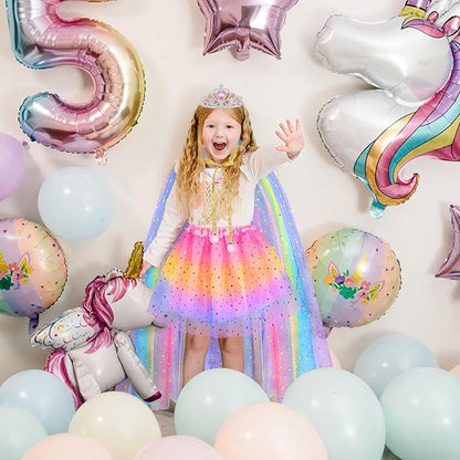 11PCS Princess Cape Dress up Clothes for Little Girls, Princess Cape with Crown for Kids Girls 3-8 Birthday Gifts