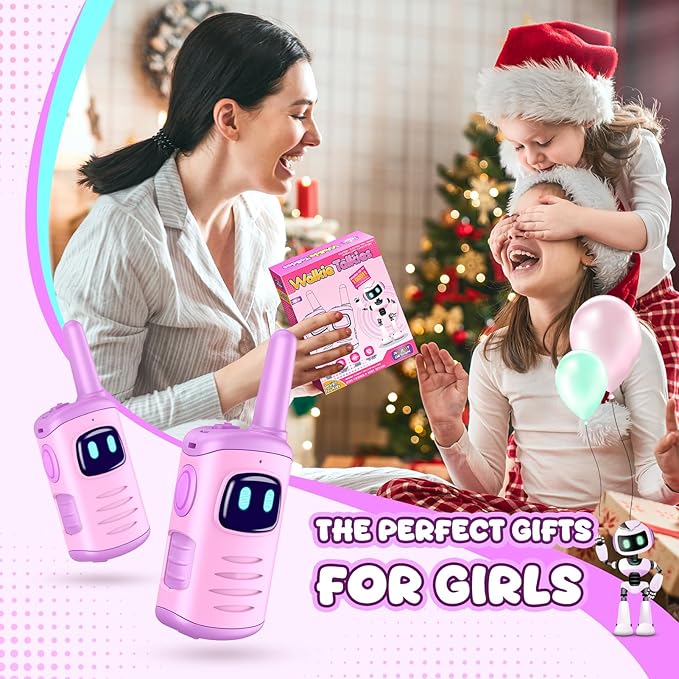 Kids Walkie Talkies Toys for Girls: Toys Walkie Talkies for Kids 2 Pack Easter Birthday Gifts Basket Stuffers for 3 4 5-7 Year Old Girls Grandkids Toy Age 4-5 6-8 Years Old Camping Purple