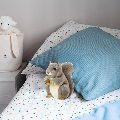 Aurora World Miyoni Grey Squirrel 8" Plush - Busy Squirrel Set - Realistic, Soft, and Cuddly Stuffed Animal for Kids and Collectors