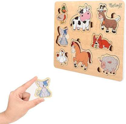 Wooden Puzzles for Toddlers 1-3 (Farm)