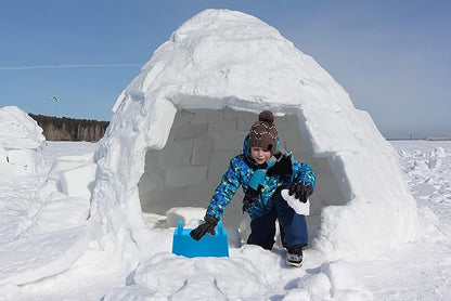 Superio Snow Brick Maker Igloo Fort Block Form Outdoor Winter Snow Toys Sand Castle Building Kit for Adults and Kids Sandbox, Beach, Sand Toys (Red/Blue)