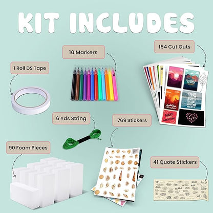 Hapinest DIY Wall Collage Kit for Teen Girls, Picture Arts and Crafts Kit Tween Girl Room Decor, Birthday Gifts Ages 10 11 12 13 14 16 Years Old and Up, Cool Stuff for Bedroom Dorm Aesthetic Décor