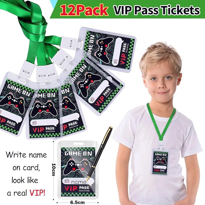 102 Video Game Party Favors Birthday Supplies Silicone Bracelet VIP Pass Holder Stamper Keychain Tattoo Stickers Goodie Bag Fillers Gaming on Toy Gift Kid Boy Gamer Party Favors