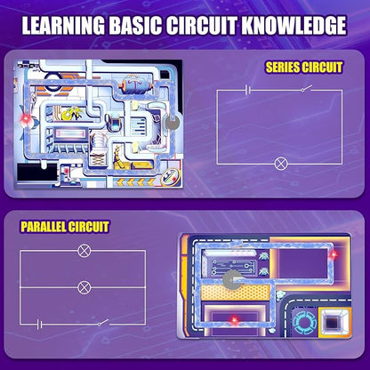 Japace Electricity Science Kits for Kids Age 8-10-12-14, 10 STEM Projects, Paper Circuits Activities, Physics Lab Experiments for Learning & Education, Christmas Birthday Gifts for 8+ Boys Girls