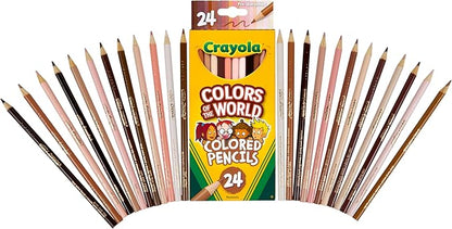 Crayola Colors of the World Colored Pencil Set (24ct), Skin Tone Colored Pencils for Kids, Coloring Book Pencils, Gifts for Kids