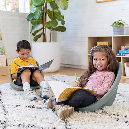 ECR4Kids Leaf Floor Seat, Rocker Chair, Grey, 6-Piece