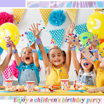 Lewtemi 48 Pcs Tie Dye Slap Bracelets Tie Dye Party Favors, Colorful Tie Dye Wristbands Bracelets for Kids Boys and Girls, Goodie Bag Fillers, Carnival Prize, Party Decorations(Lively Style)