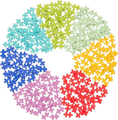 PLUS PLUS 240 Piece Interlocking Building Blocks for Kids, Open Ended Connecting Toys, STEM Bin Mini Manipulatives - Tropical Mix Play Tube & Baseplate