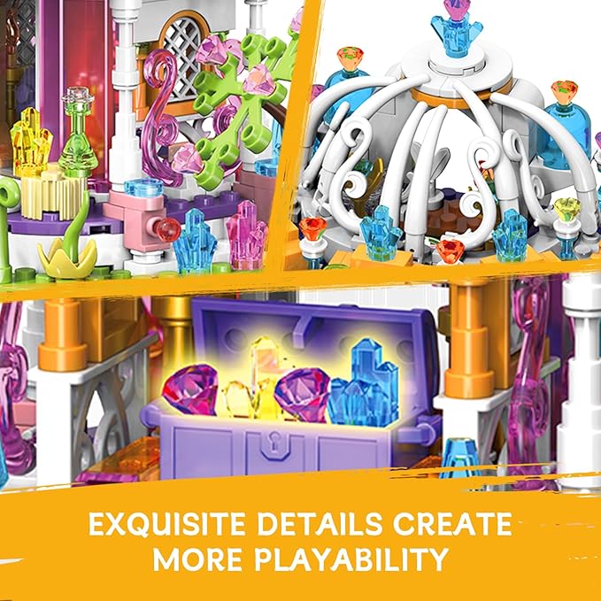 Girls Princess Castle Building Set with LED Light,Friends Construction Educational Xmas Gift Toy for Kids Age 6-12 and Up 414 PCS
