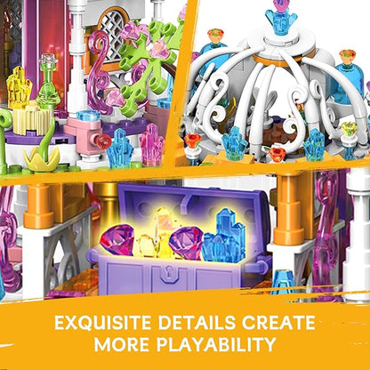 Girls Princess Castle Building Set with LED Light,Friends Construction Educational Xmas Gift Toy for Kids Age 6-12 and Up 414 PCS