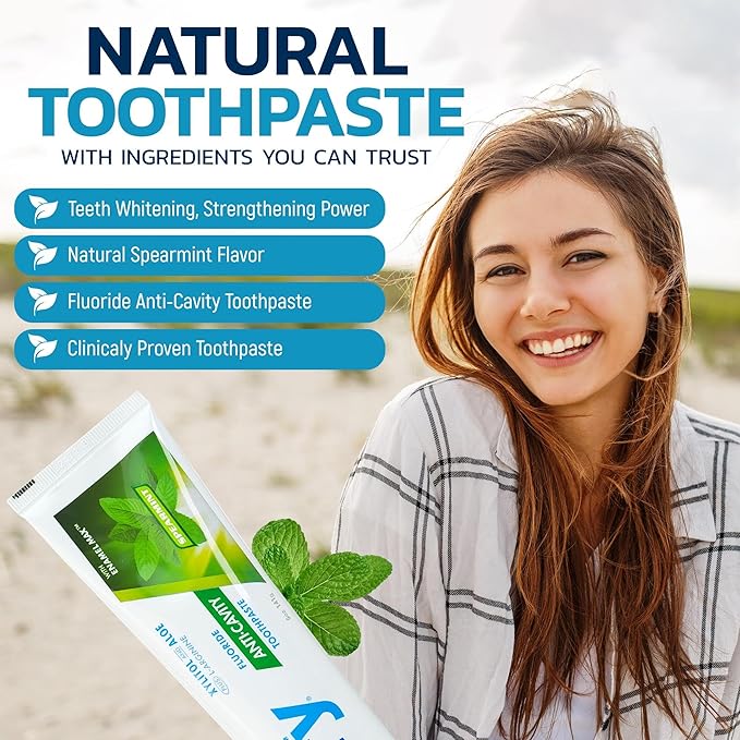 Spry Total Dental Health Kit, All Day Oral Care and Gum Health Kit Including Spry Xylitol Sugar Free Gum, Xylitol Sugar Free Candy Mints, Xylitol Oral Rinse and Spearmint Toothpaste with Xylitol