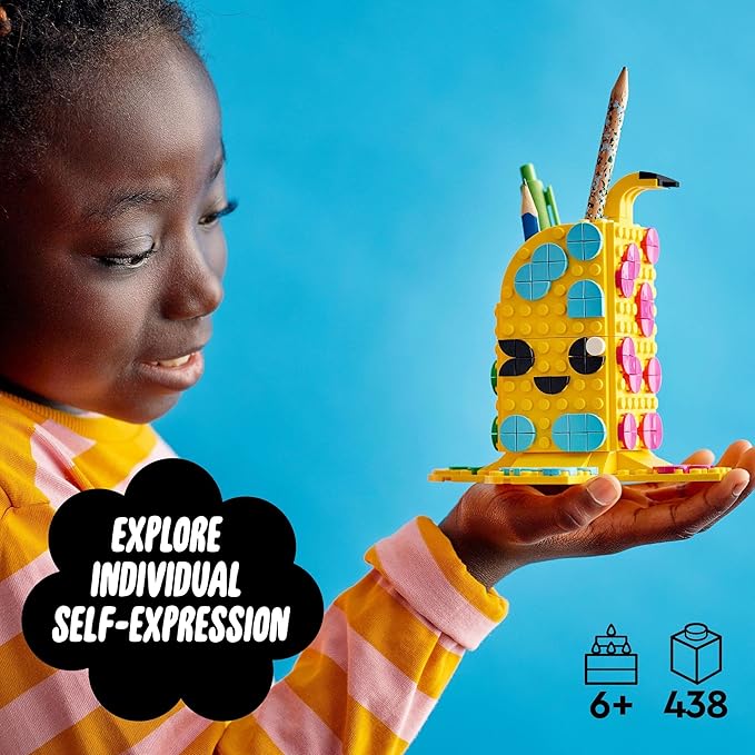 LEGO 41948 DOTS Cute Banana Pen Holder, Arts and Crafts Set, Toy Pencil Pot Desk Organizer, DIY Bedroom Accessories, Gifts for Kids, Girls & Boys 6 Plus Years Old