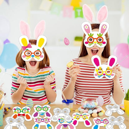36 Set Easter Mask Crafts Bunny Coloring Masks Easter Activities DIY Arts and Crafts Spring Bunny Games Blank Masquerade Mask Animal Paper Rabbit Mask For Birthday Party School Classroom Home Favor