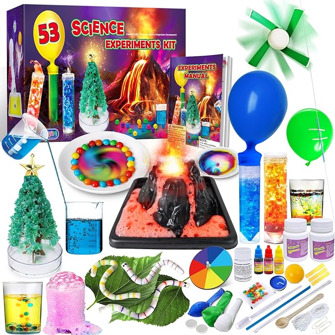 UNGLINGA 53 Experiments Science Kits for Kids Boys Girls, Gift Ideas for Birthday Christmas, Chemistry Physics Set, STEM Activities Learning Educational Scientist Toys