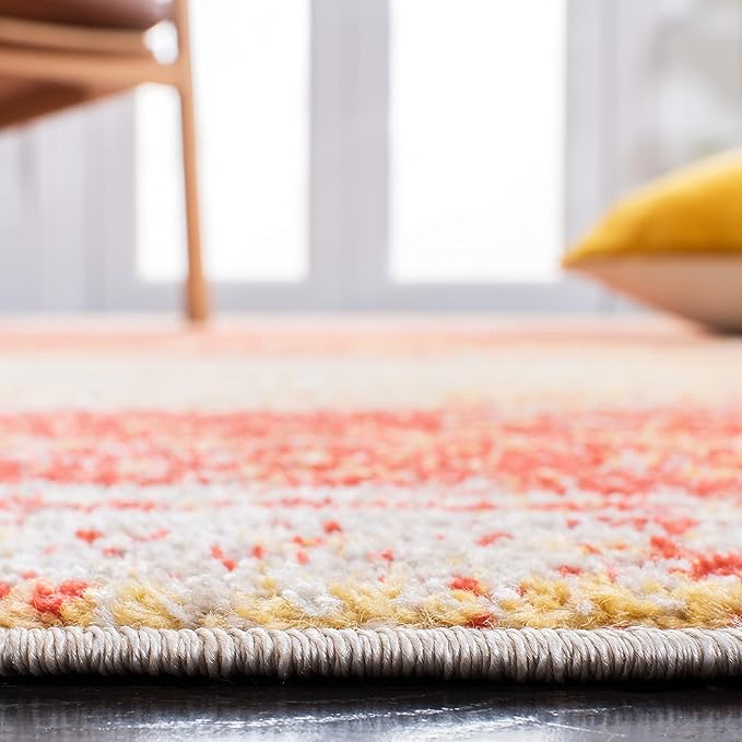 SAFAVIEH Adirondack Collection Runner Rug - 2'6" x 8', Rust & Gold, Modern Abstract Design, Non-Shedding & Easy Care, Ideal for High Traffic Areas in Living Room, Bedroom (ADR112P)