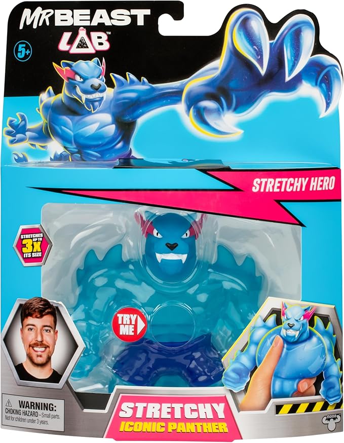 MrBeast Lab Heroes of Goo JIT Zu Goo Iconic Panther, Squeeze, Squish and Stretch MrBeast's Panther Up to 3 Times Its Size