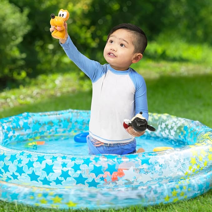 Mickey & Friends 6 Piece Bath Squirter Bucket Set. Bath Toys for Baby and Toddlers, Includes Organizer Bucket with Drainage to Store Your Bath time Water Toys.