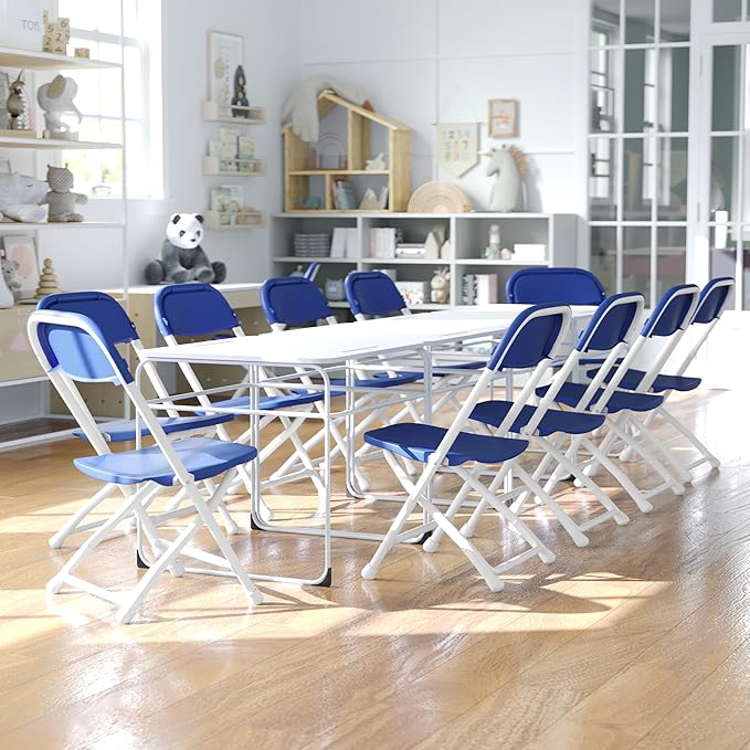 Flash Furniture 2 Pack Kids Blue Plastic Folding Chair