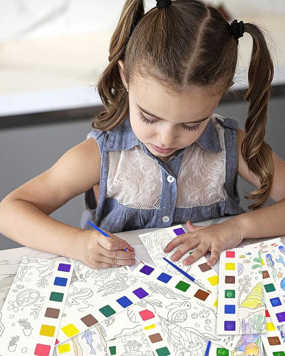 Vileafy 20 Under The Sea Party Favors for Kids Ages 4-8, Pockage Watercolor Painting Book -Paint with Water Mini Coloring Book for Art Party Favors (Sea Animals)