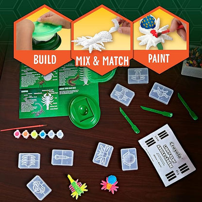 Crayola Glow in The Dark Critter Creator, Clay Bug Toy Kit for Kids, Fake Bug Molds, Includes Crayola Clay & Paint, Gift for Kids, Ages 7+