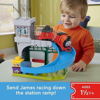 Thomas & Friends Toddler Toy My First Knapford Station Train Playset with Stack & Wobble Cargo for Kids Ages 18+ Months