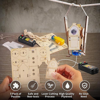STEM Robots Kits for Kids Ages 5-7 8-10, Wood Building Art Crafts Kits for Boys 6-8 8-12, 3D Wooden Puzzles Robotics Models, Science Woodworking Projects STEM Toys Gifts for Boy 6 7 8 10 12 Year OId