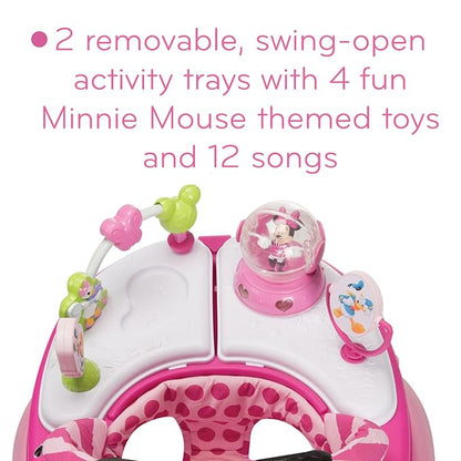 Disney Baby Minnie Mouse Baby Walkers and Activity Center, Pink Glitter Music and Lights Walker