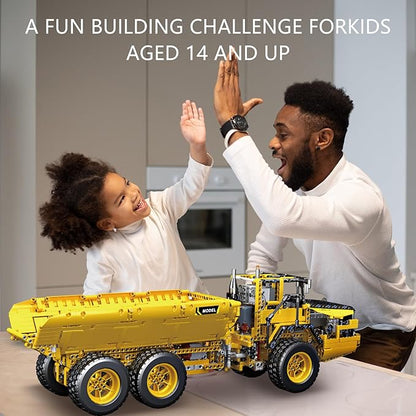 Mould King 17010 Engineering Dump Truck Building Block Kits, MOC Building Blocks Set to Build, Gift for Kids Age 8+/Adult Collections Enthusiasts(1888 Pieces with Motor/APP Remote Control)