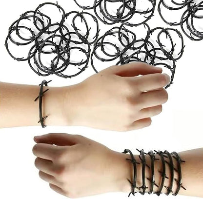 Novelty Barbed Wire Bracelets for Kids - Rodeo Cowboy Western Theme Party Favors - Barbed Wire Decoration Cowboy Western Party Decor - 36 Pcs Novelty Party Favor Bracelets (Plastic)