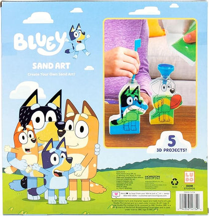 Bluey Sand Art, Includes 5 Sand Art Bottles & 7 Colored Sands, Features Bluey & Bingo, Create Your Own Sand Art, DIY Sand Art Kit, Bluey-Themed Art Kit, Fun Art Project for Kids, Gifts for Kids