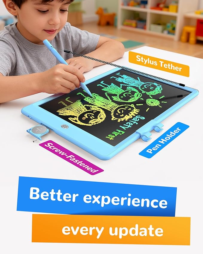 KOKODI LCD Writing Tablet, Gifts for 3 Years Old Boys and Girls，10 Inch Colorful Doodle Board Drawing Tablet, Erasable Reusable Electronic Drawing Pads, Educational and Learning Toys for Kids