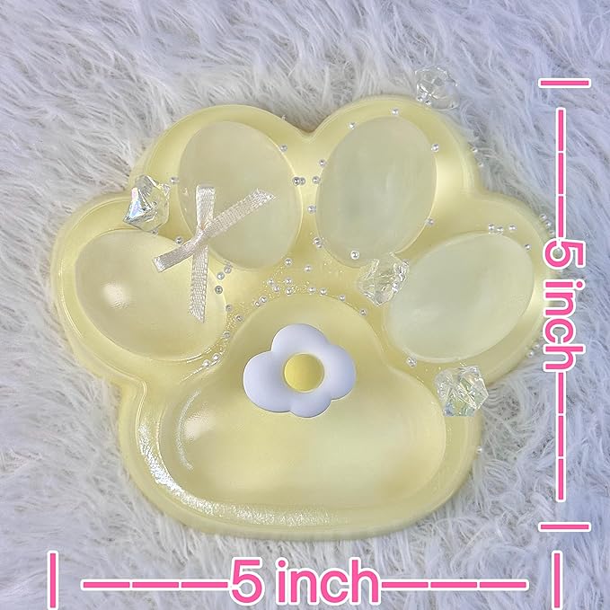 Big Taba Squishy Cat Paw, 5 in Large Paw Squeeze Toy for Stress Relief and Relax, Sticky Squishies Fidget Toys for Party Favors Novelty Things Birthday Gift (Yellow)