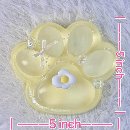 Big Taba Squishy Cat Paw, 5 in Large Paw Squeeze Toy for Stress Relief and Relax, Sticky Squishies Fidget Toys for Party Favors Novelty Things Birthday Gift (Yellow)