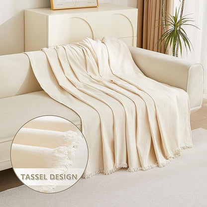 MYSKY HOME Couch Cover for Pets Beige Couch Covers for 3 Cushion Couch Sofa Couch Cover Sectional L Shape Chenille Couch Cushion Covers for Pets, Throw Couch for Dogs, Kids, 71" X150"