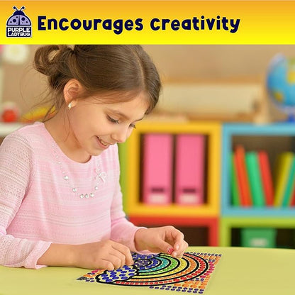 PURPLE LADYBUG Sungemmers Window Gem Art Suncatcher Kits – Easter Gift Basket Stuffers for Kids, Birthday Gifts for Girls & Boys, Crafts for Ages 4-10, Fun DIY Art Kit for Kids 6-12